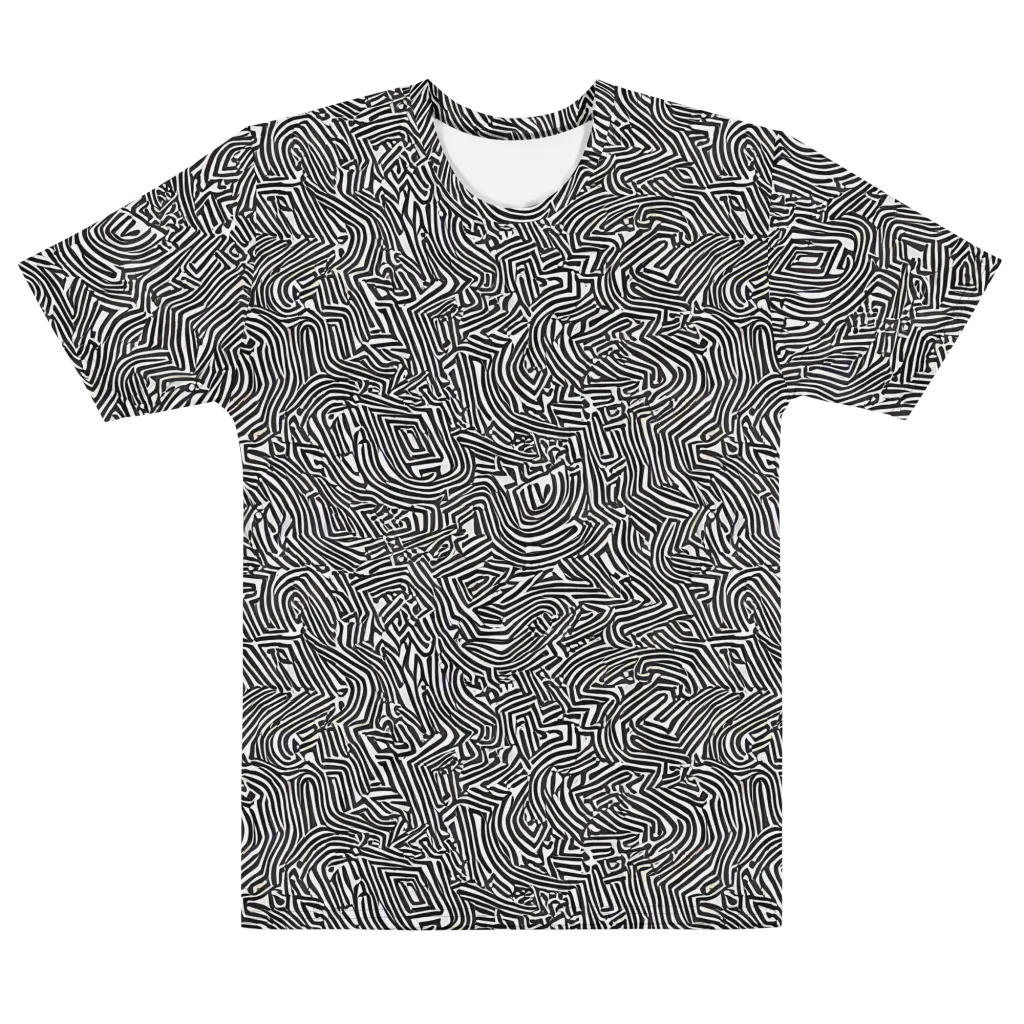 Obsidian Maze on Men's Cotton Crew Neck T-Shirt — Front