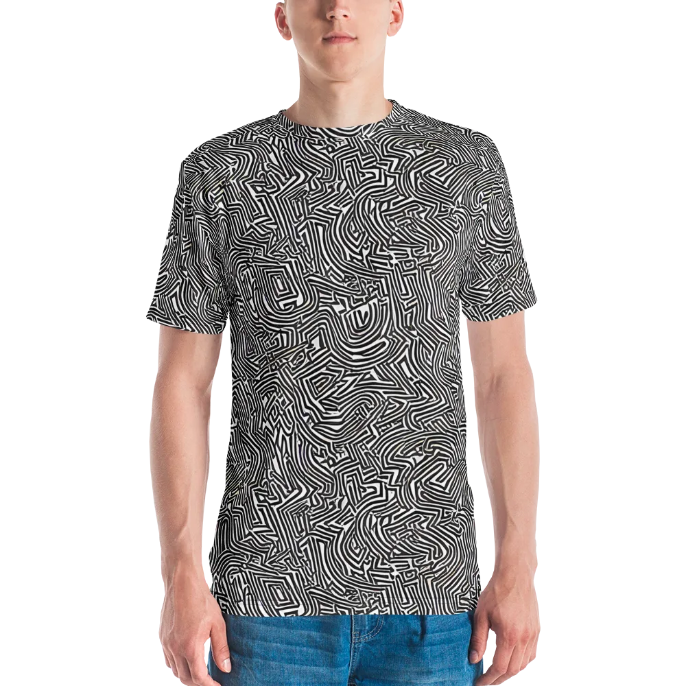 Obsidian Maze on Men's Crew Neck T-Shirt — Front