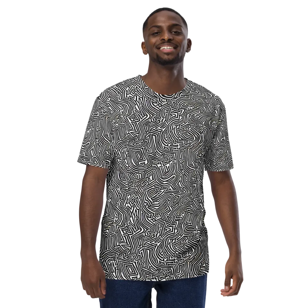 Obsidian Maze on Men's Crew Neck T-Shirt — Front