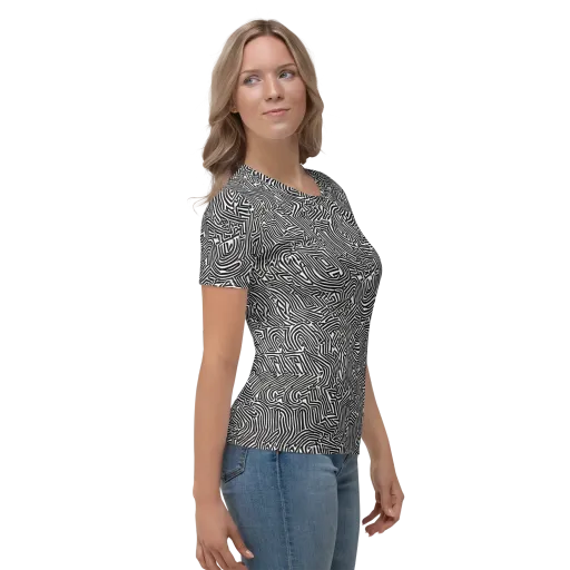 Obsidian Maze on a Women's Crew Neck T-Shirt