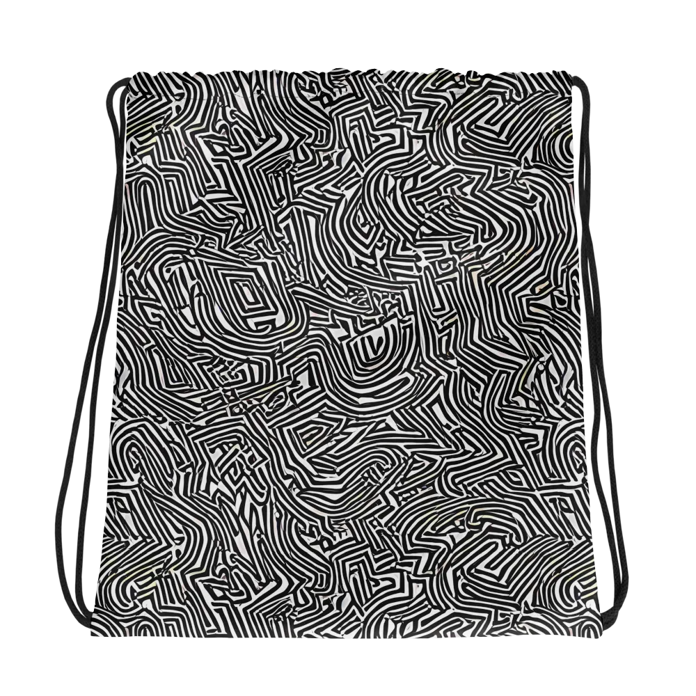 Obsidian Maze on Drawstring Bag — Photo
