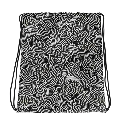 Obsidian Maze on a Drawstring Bag