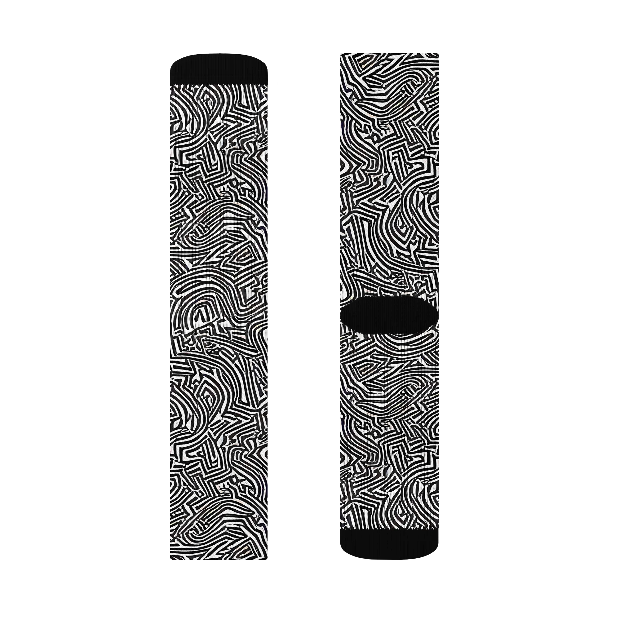 Obsidian Maze on Socks — Left Sock
