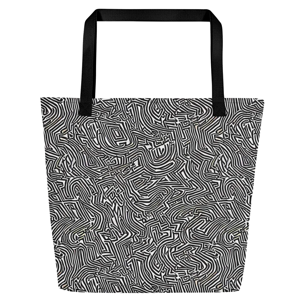 Obsidian Maze on Large Tote Bag W/ Pocket — Front