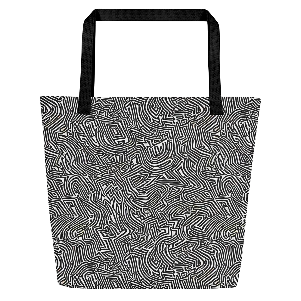 Obsidian Maze on Large Tote Bag W/ Pocket — Front