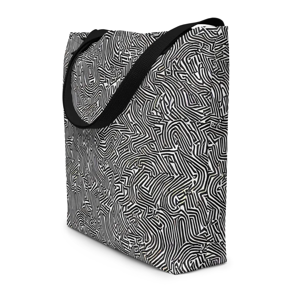 Obsidian Maze on Large Tote Bag W/ Pocket — Front
