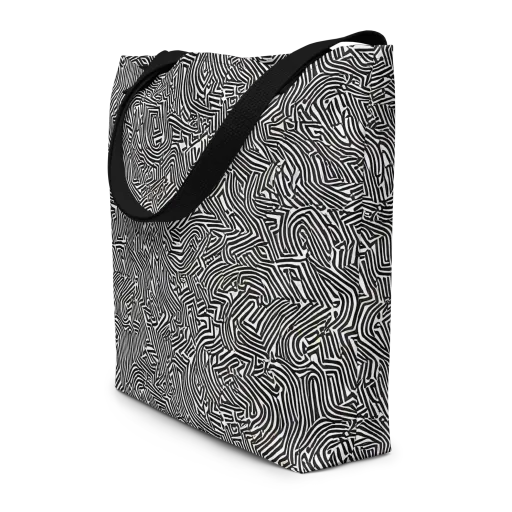 Obsidian Maze on a Large Tote Bag W/ Pocket