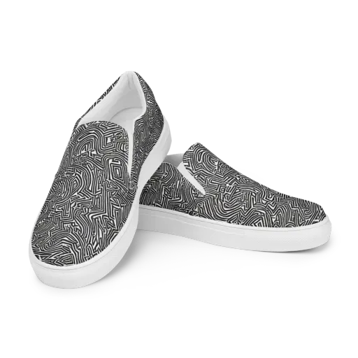 Obsidian Maze on a Women's Slip-On Canvas Shoes