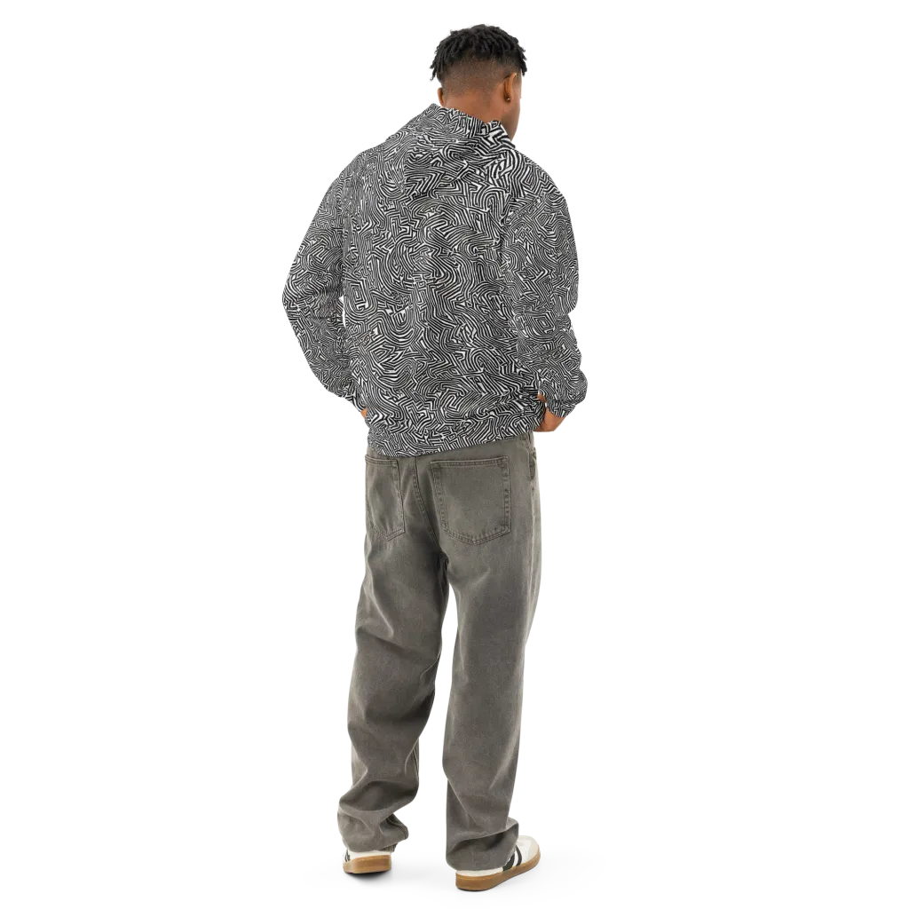 Obsidian Maze on Cotton Hoodie — Back