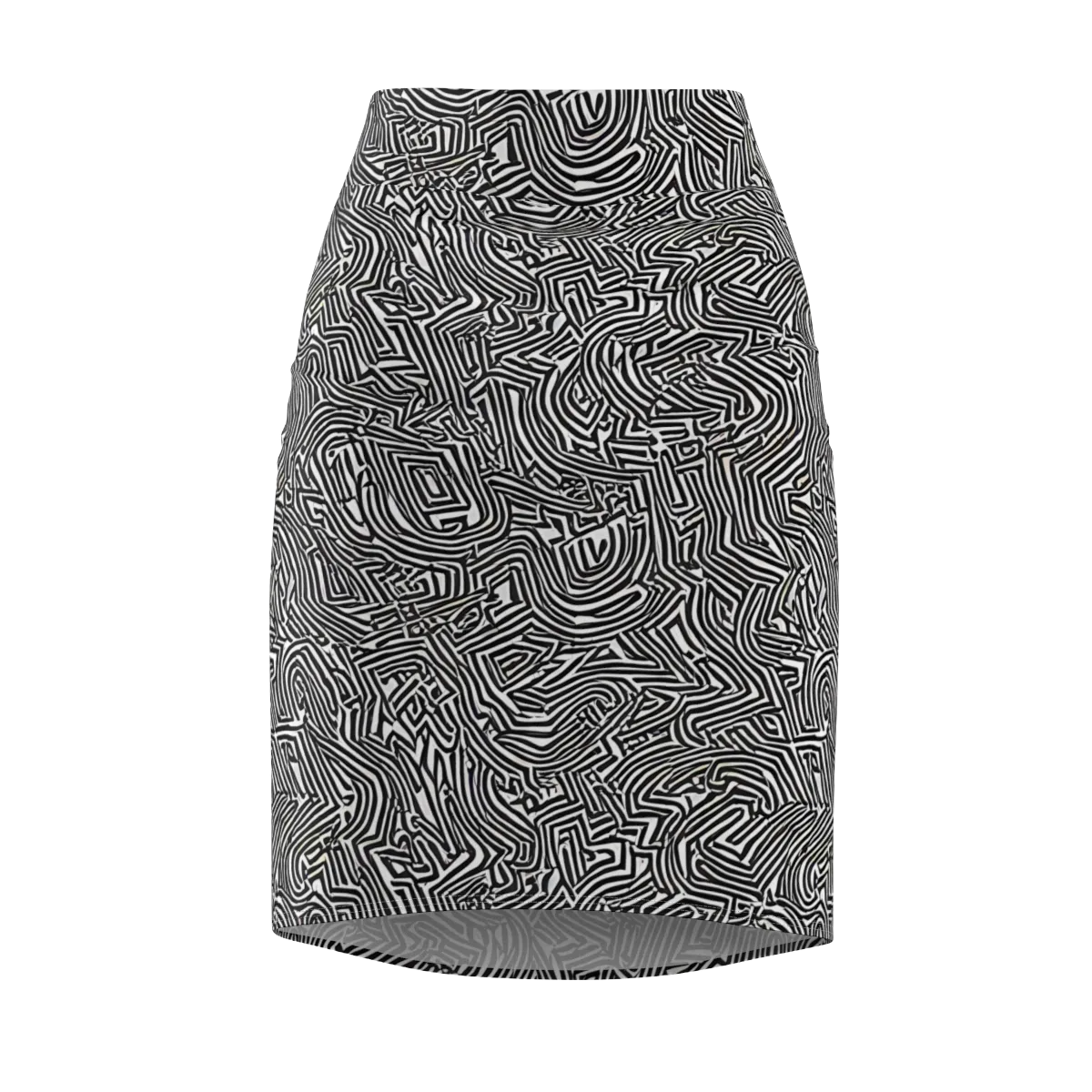 Obsidian Maze on Pencil Skirt — Front