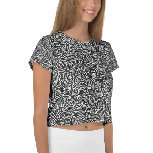 Obsidian Maze on a Crop Tee