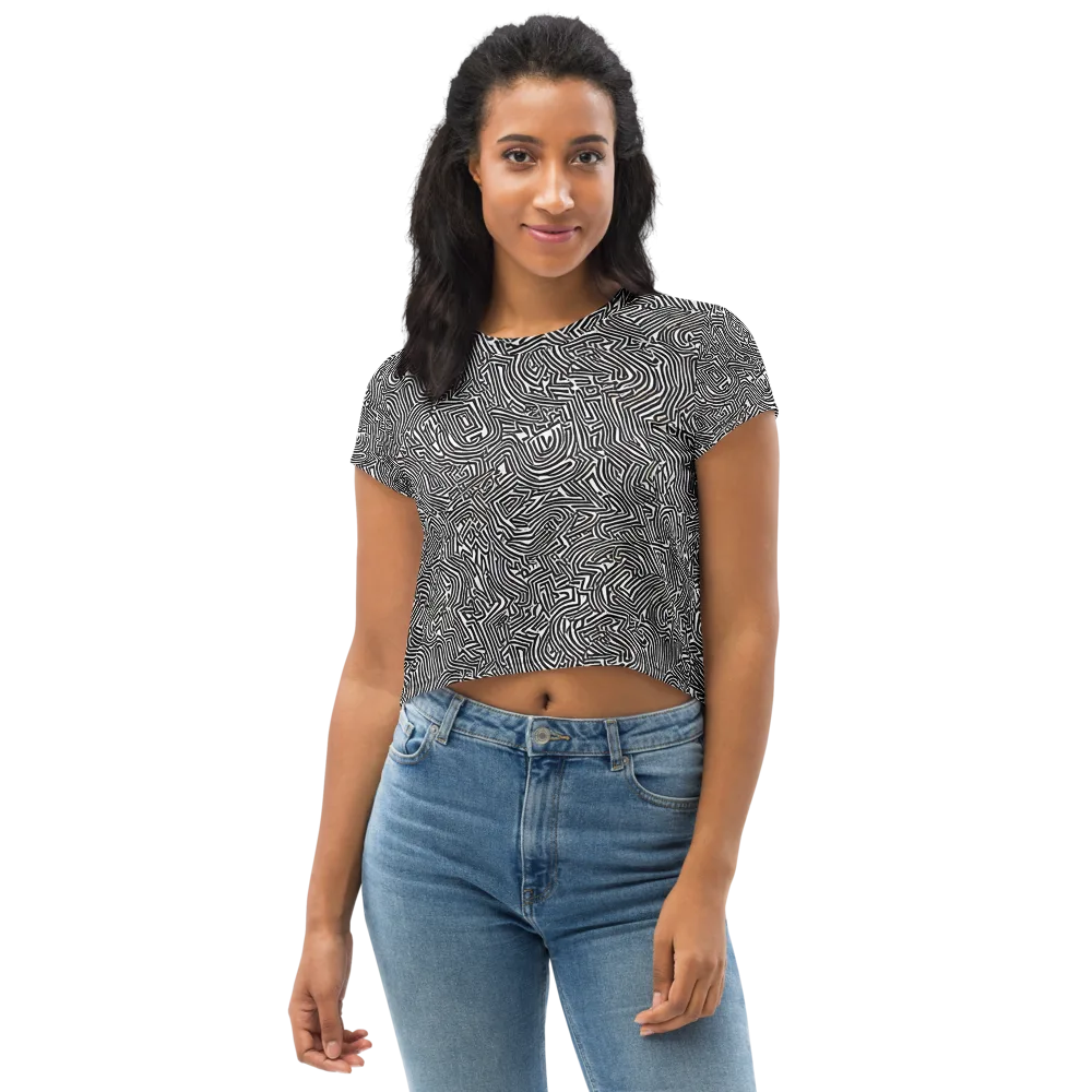 Obsidian Maze on Crop Tee — Front