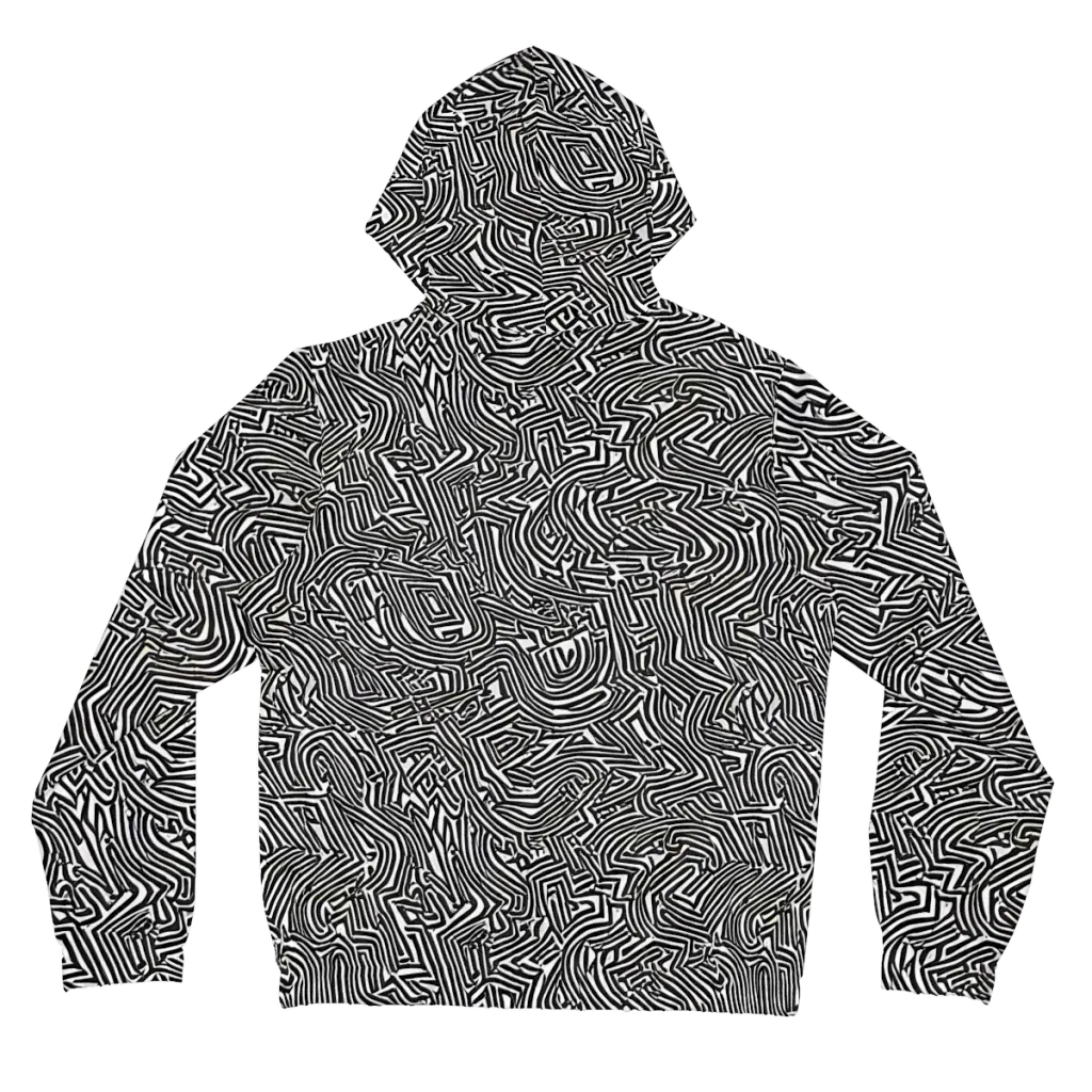 Obsidian Maze on Women's Full-Zip Hoodie — Back