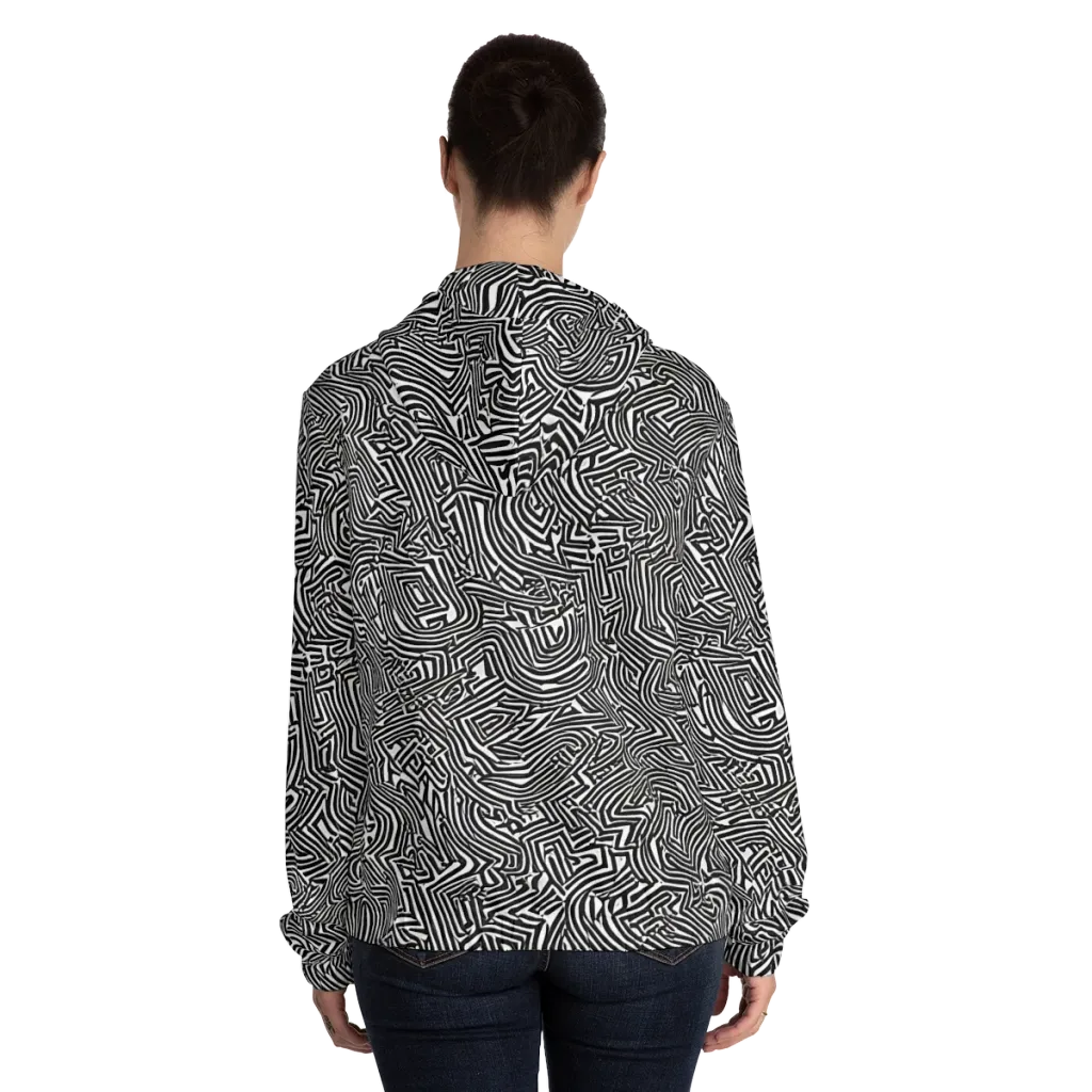 Obsidian Maze on Women's Full-Zip Hoodie — Back On Person