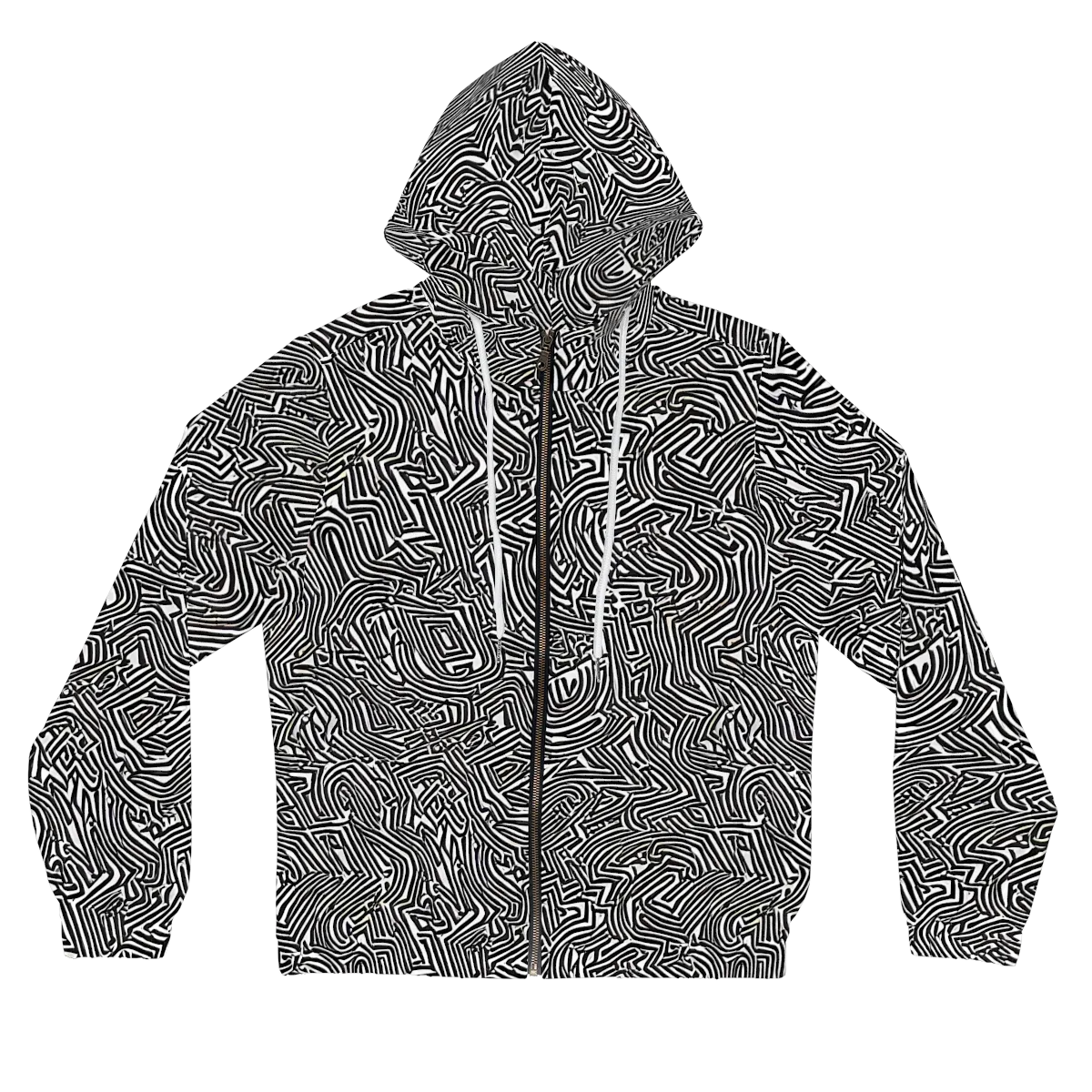 Obsidian Maze on Women's Full-Zip Hoodie — Front