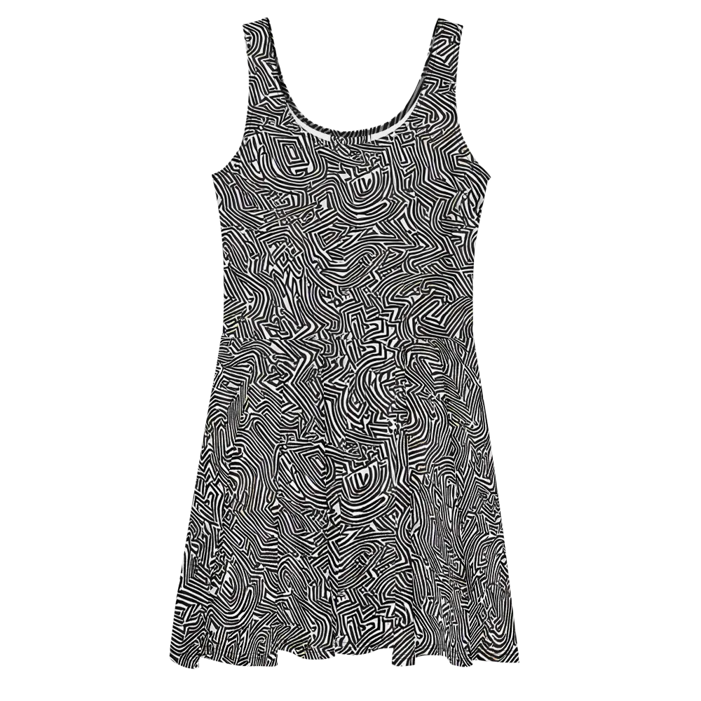 Obsidian Maze on Skater Dress — Front