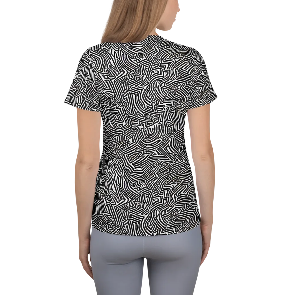 Obsidian Maze on Women's Athletic T-Shirt — Back