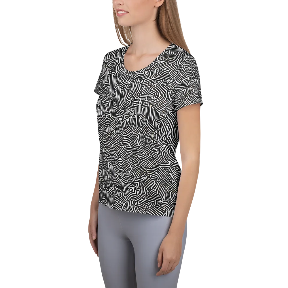 Obsidian Maze on Women's Athletic T-Shirt — Left