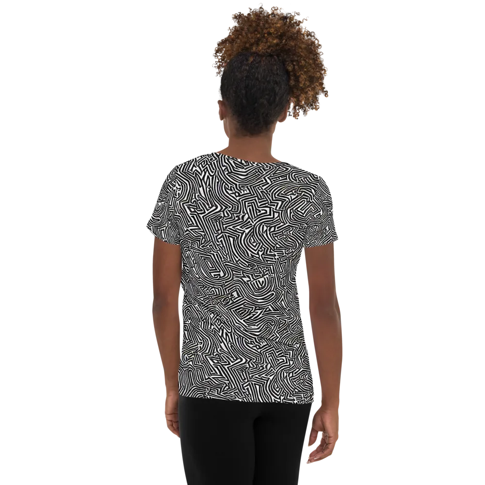 Obsidian Maze on Women's Athletic T-Shirt — Back