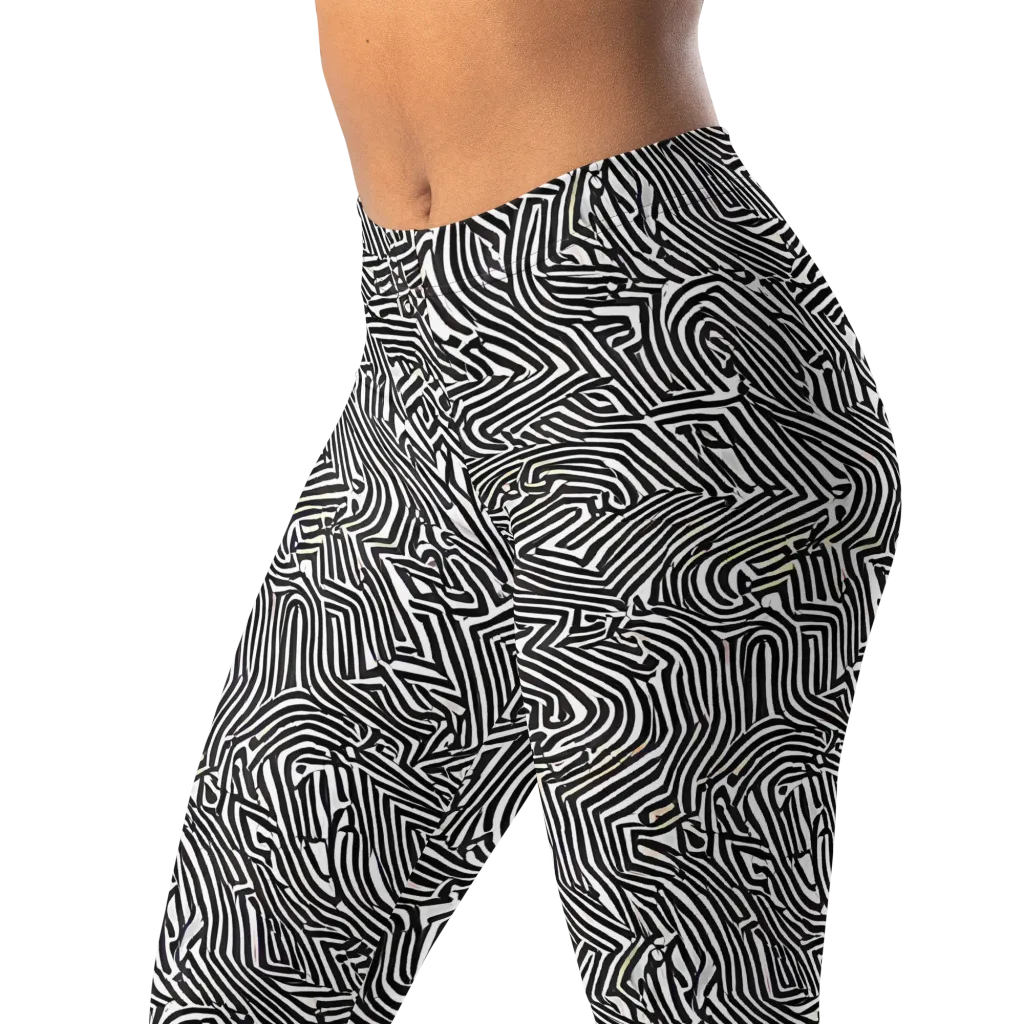 Obsidian Maze on Leggings — Left Front