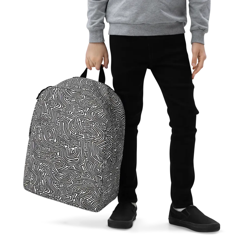 Obsidian Maze on Minimalist Backpack — Zoomed-in