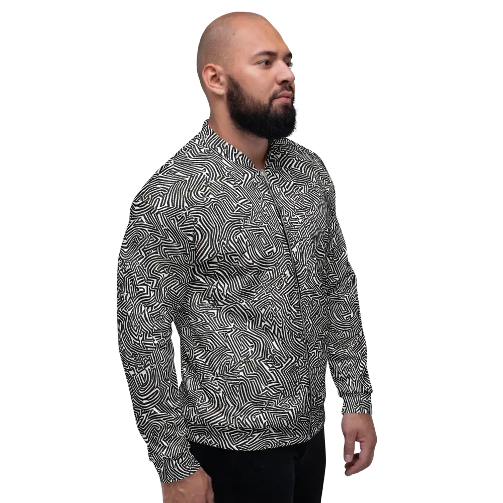 Obsidian Maze on Bomber Jacket — Right