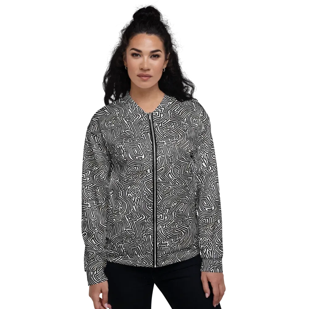 Obsidian Maze on Bomber Jacket — Front