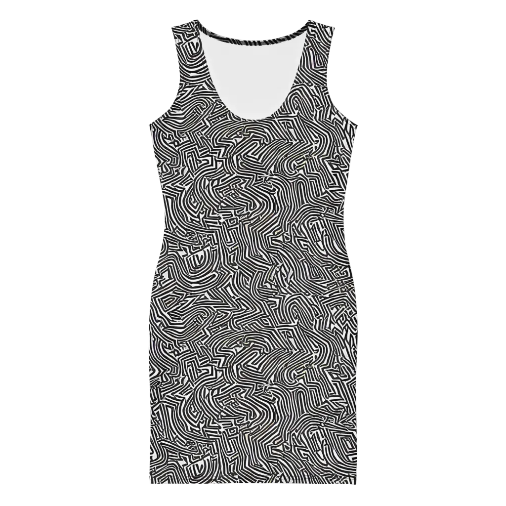 Obsidian Maze on Bodycon Dress — Front