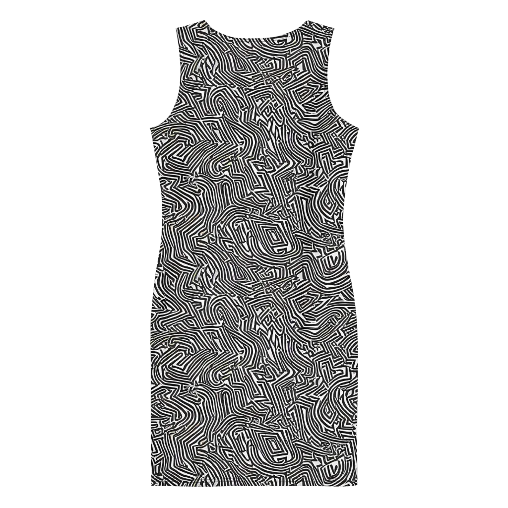 Obsidian Maze on Bodycon Dress — Back