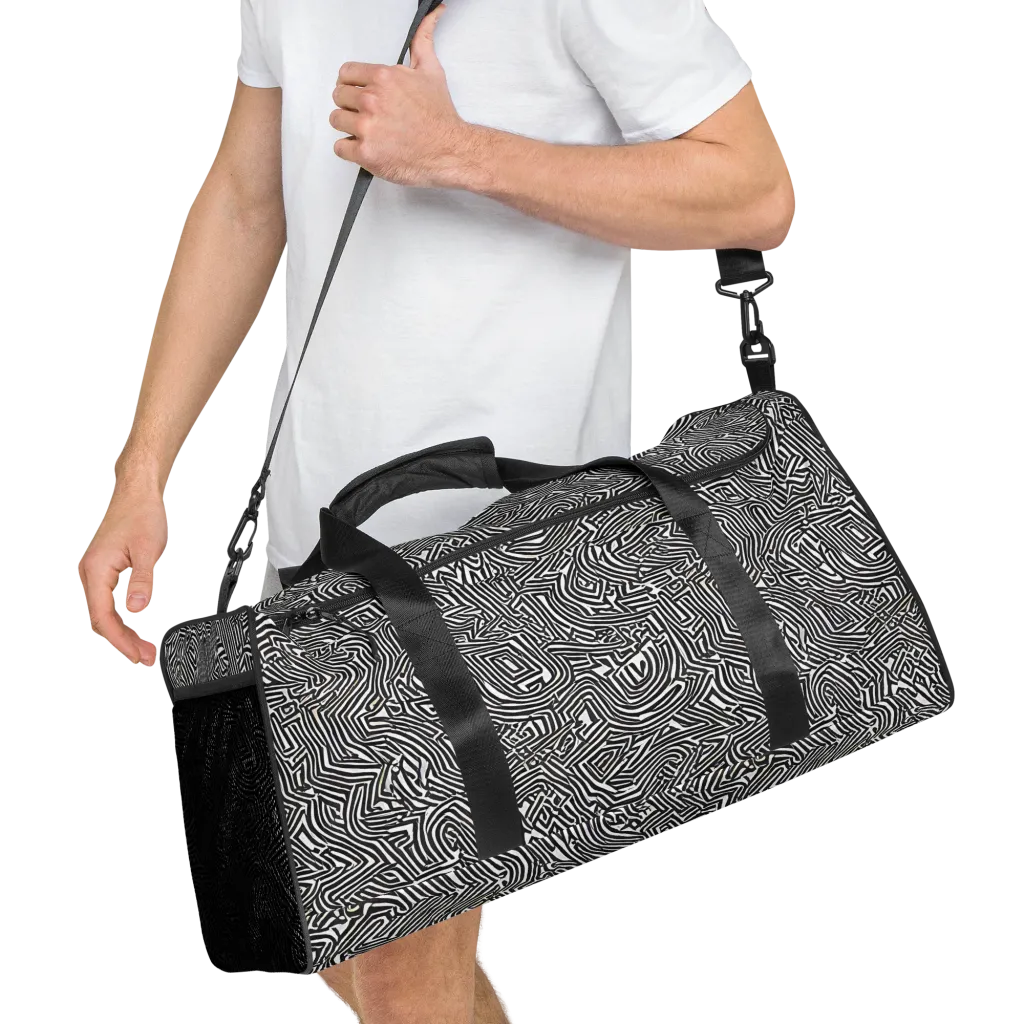 Obsidian Maze on Duffle Bag — Right Front