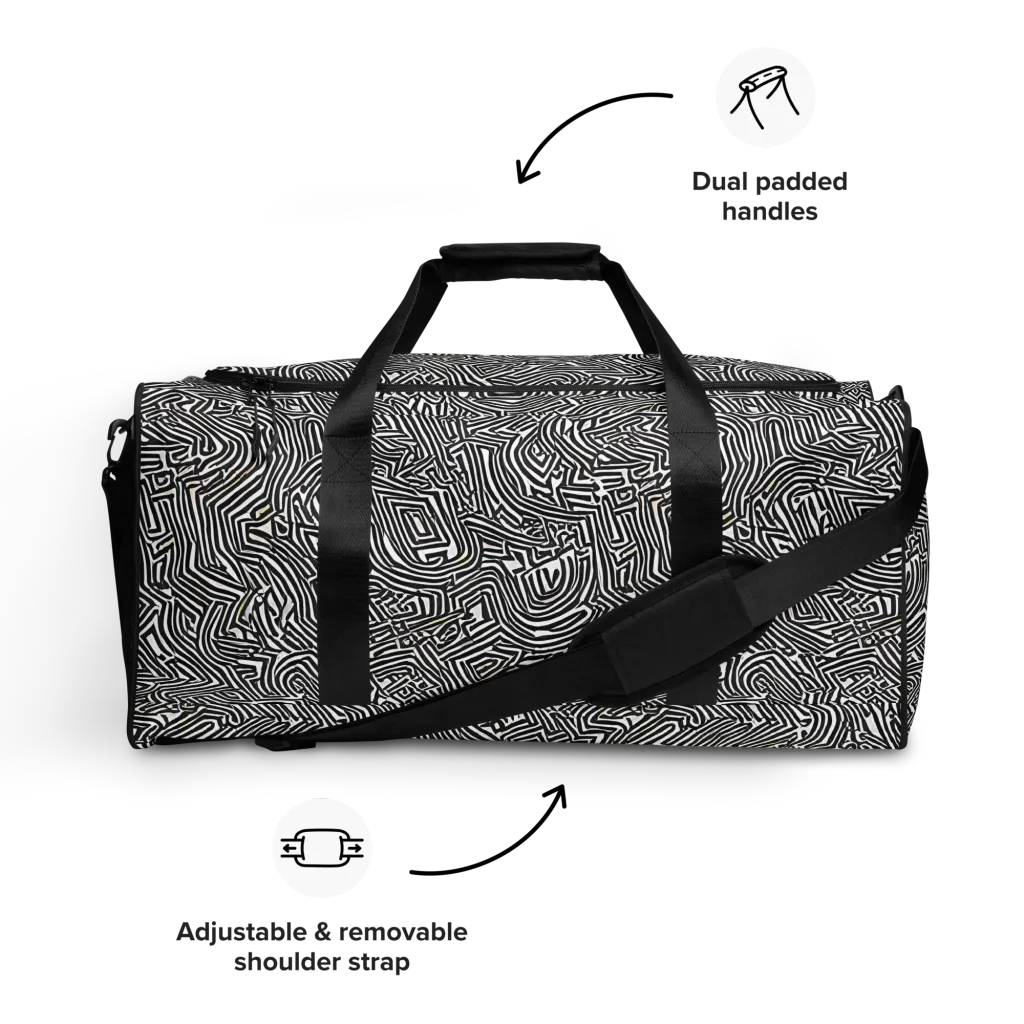 Obsidian Maze on Duffle Bag — Front