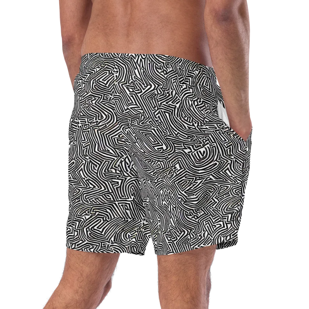 Obsidian Maze on Swim Trunks — Right Back