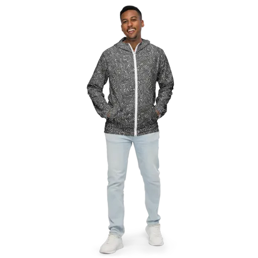 Obsidian Maze on a Men's Windbreaker