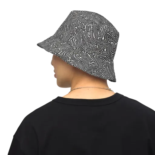 Obsidian Maze on a Reversible Bucket Hat