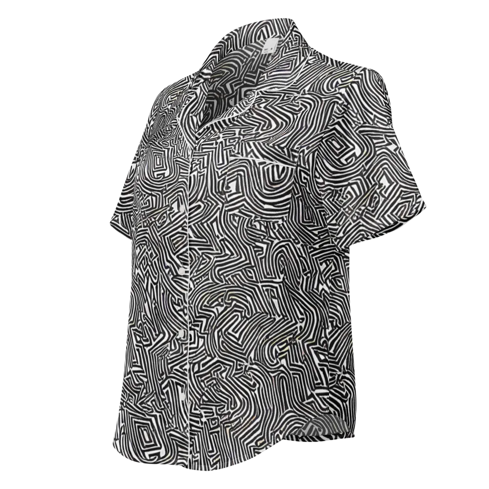 Obsidian Maze on Women's Short Sleeve Pajama Top — Left Front