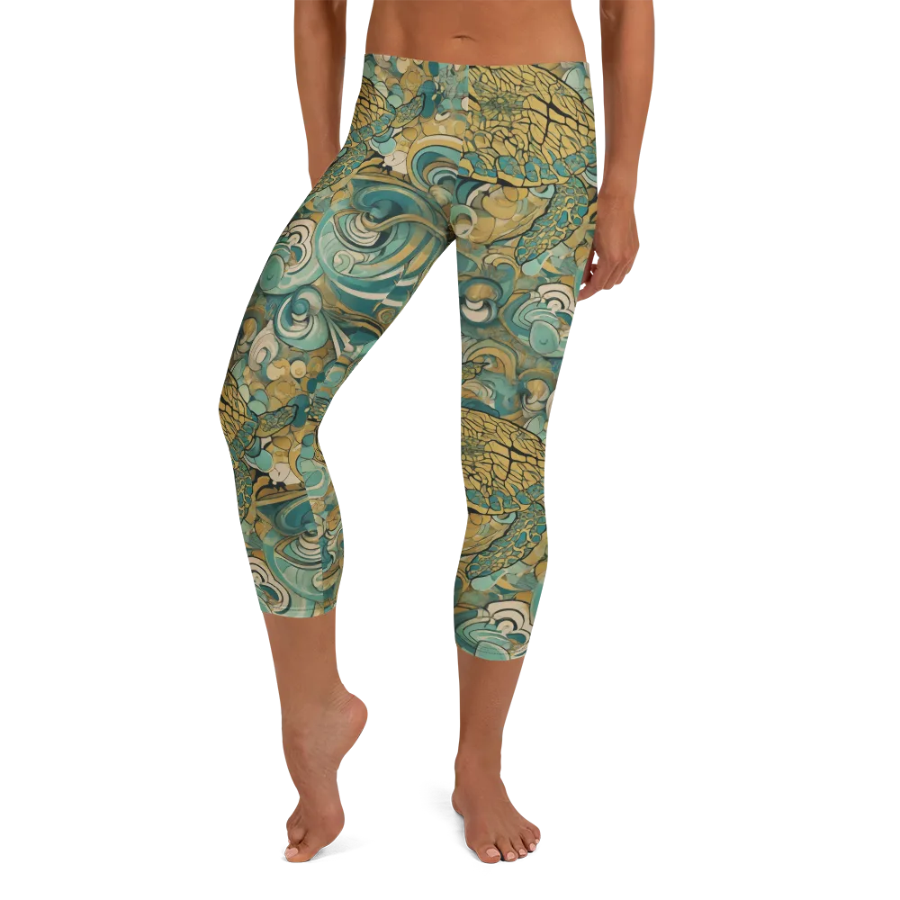 Tidepool Sonata on Capri Leggings — Front