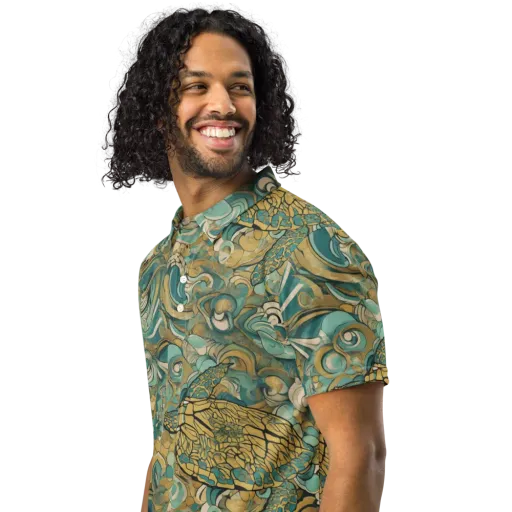 Tidepool Sonata on a Men's Slim Fit Polo Shirt