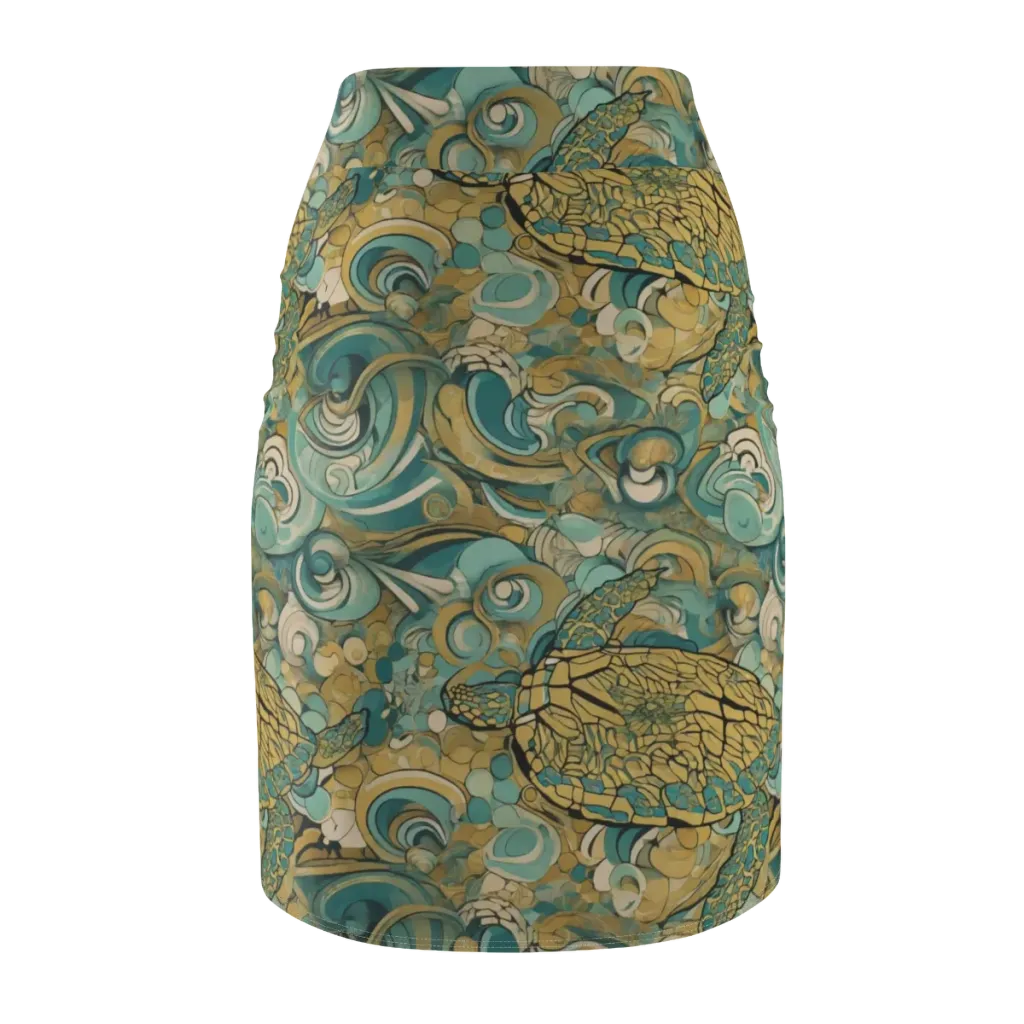 Tidepool Sonata on Pencil Skirt — Back