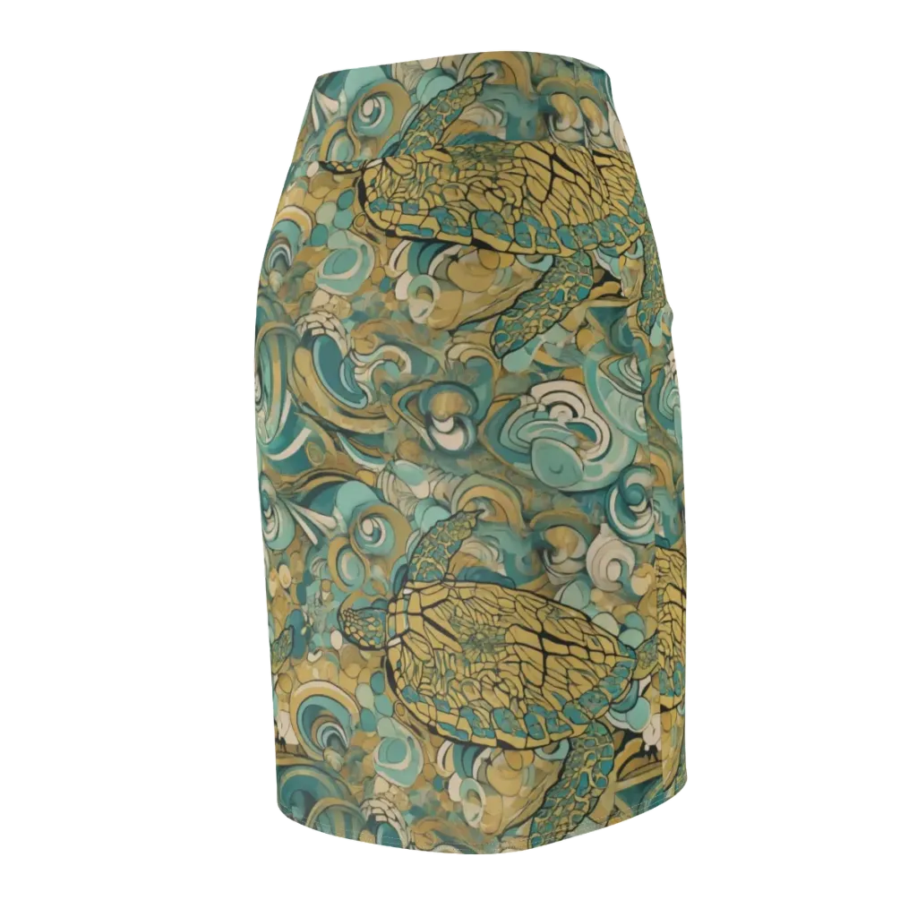 Tidepool Sonata on Pencil Skirt — Back Side