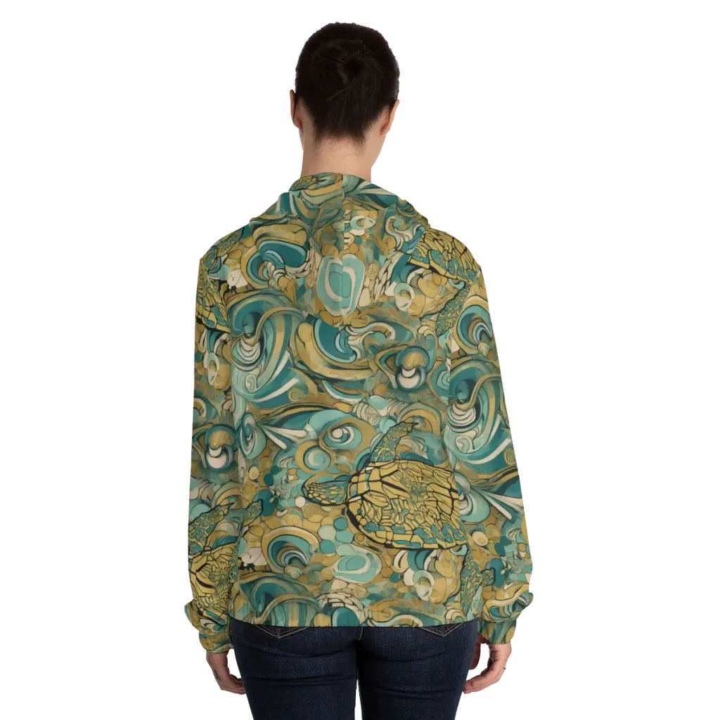 Tidepool Sonata on Women's Full-Zip Hoodie — Back On Person