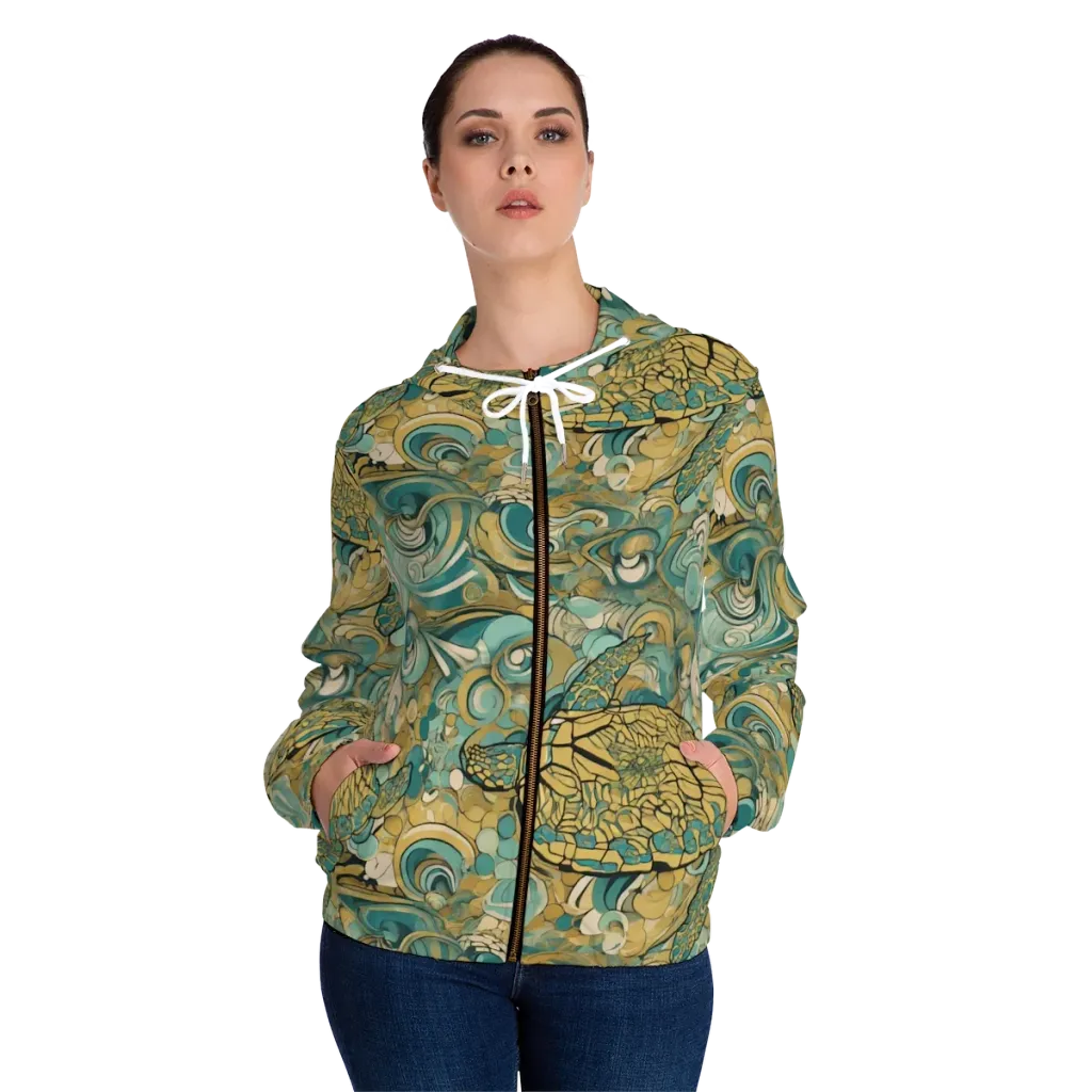 Tidepool Sonata on Women's Full-Zip Hoodie — Front On Person