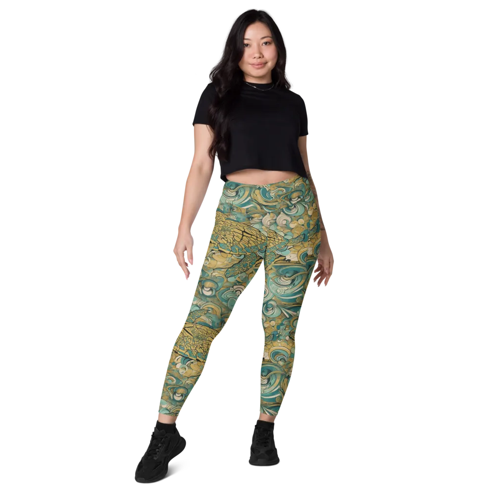 Tidepool Sonata on Leggings with Pockets — Front