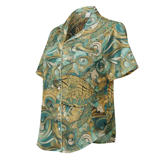 Tidepool Sonata on a Women's Short Sleeve Pajama Top