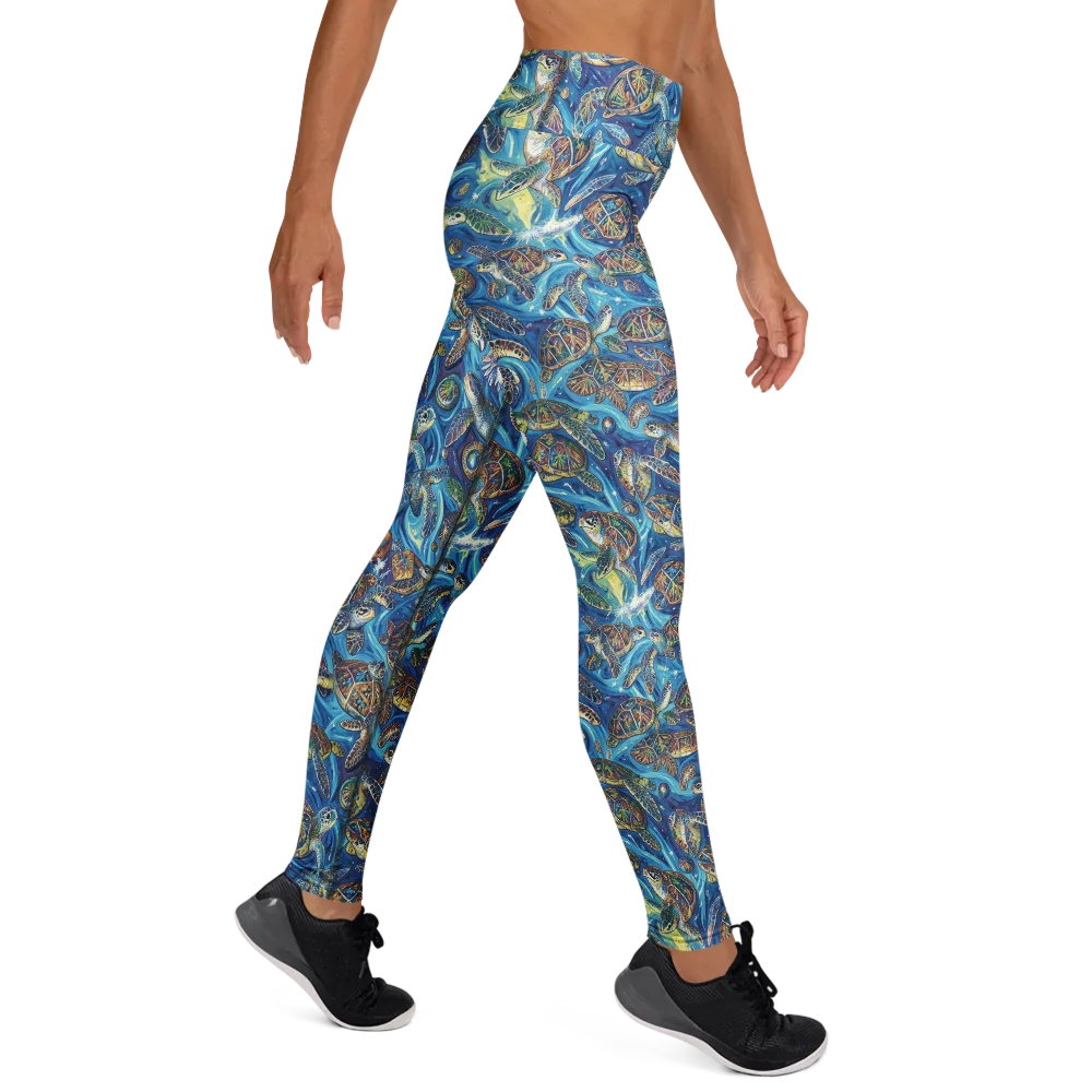 Bluewater Garden on Yoga Leggings — Right