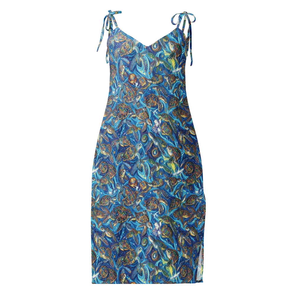 Bluewater Garden on Slip Dress — Front