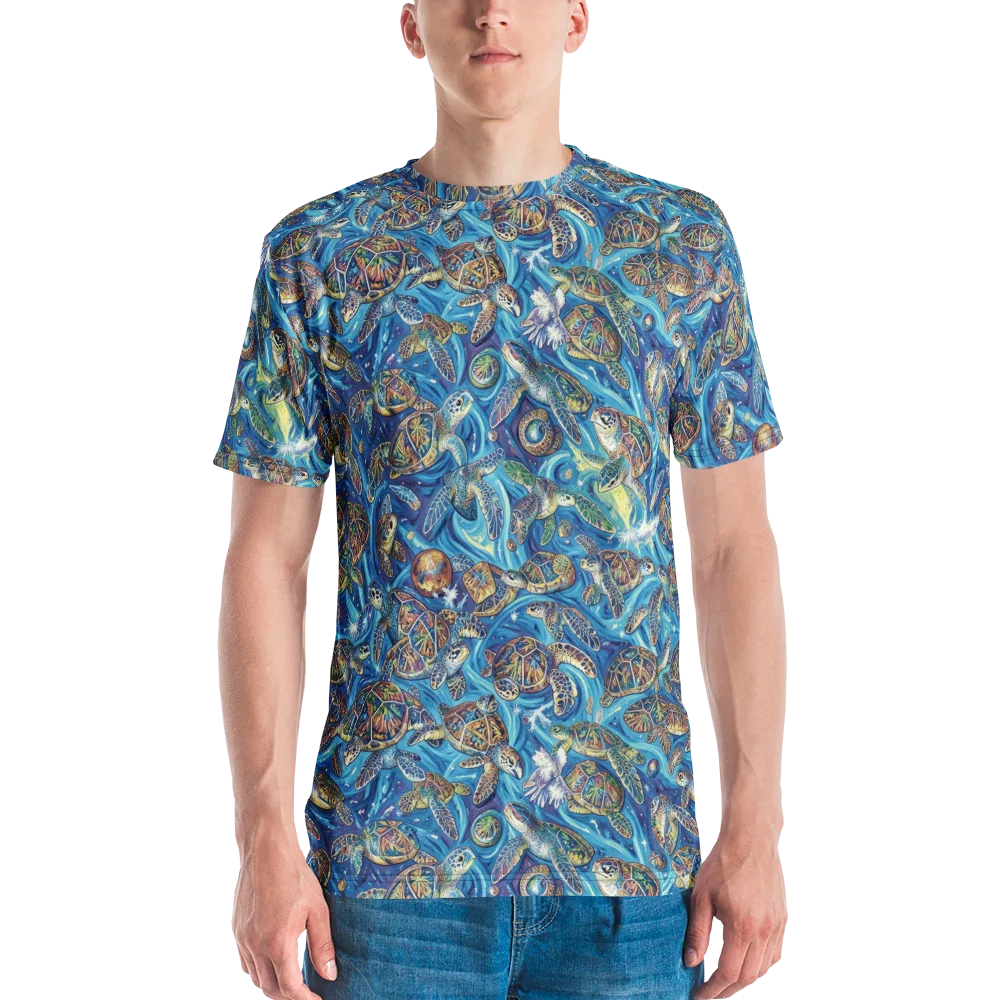 Bluewater Garden on Men's Crew Neck T-Shirt — Front