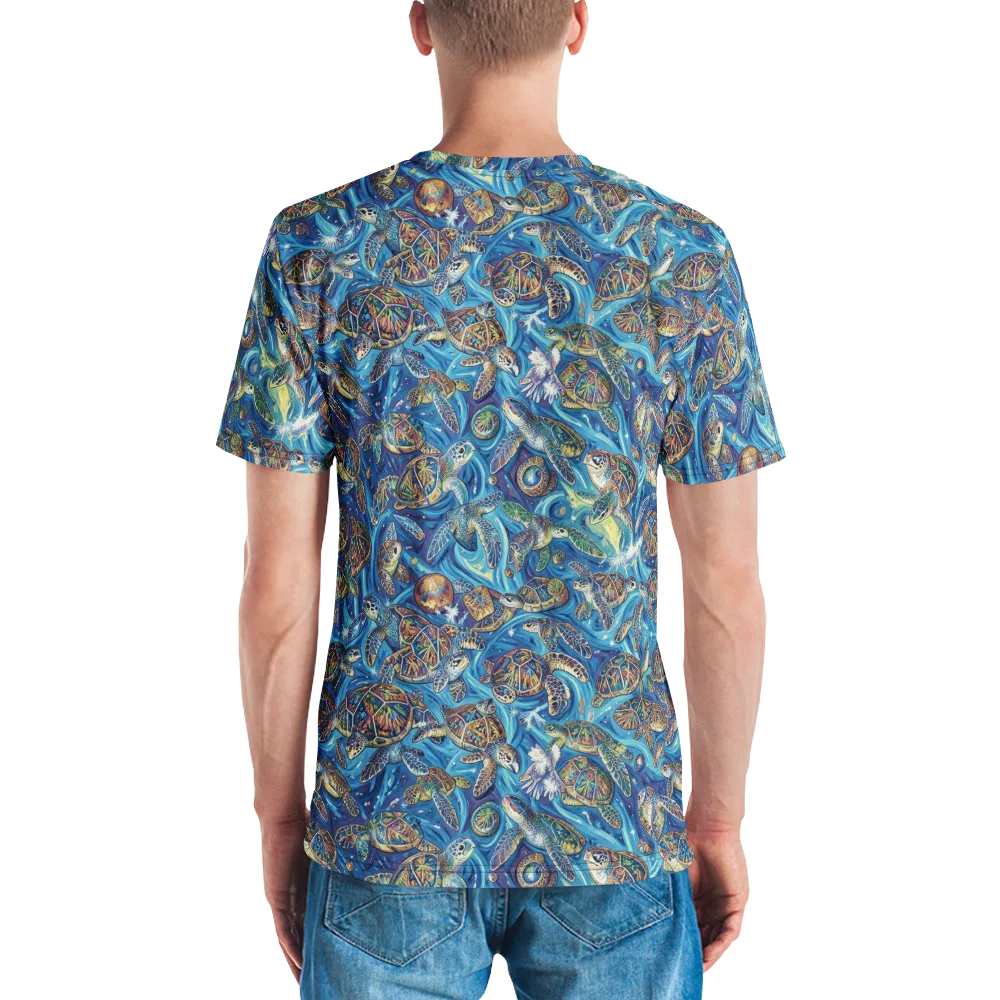 Bluewater Garden on Men's Crew Neck T-Shirt — Back