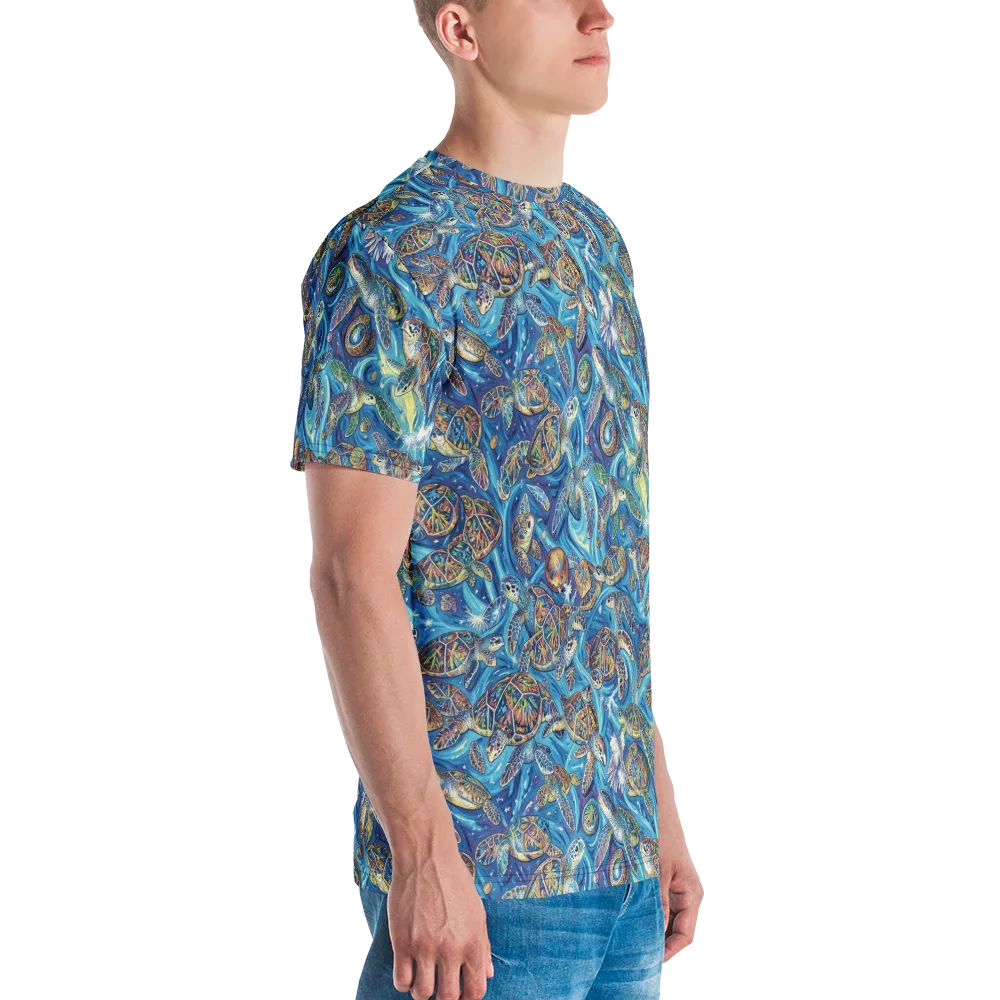 Bluewater Garden on Men's Crew Neck T-Shirt — Right