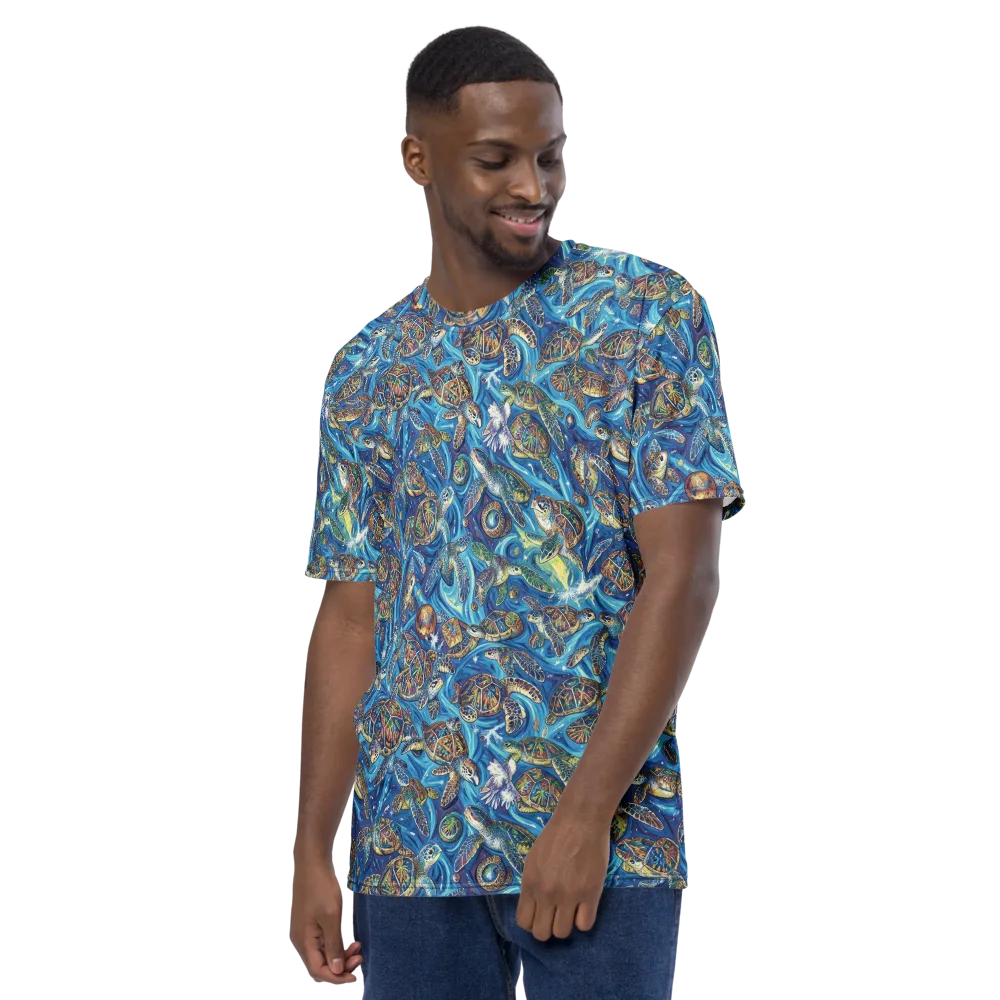 Bluewater Garden on Men's Crew Neck T-Shirt — Left