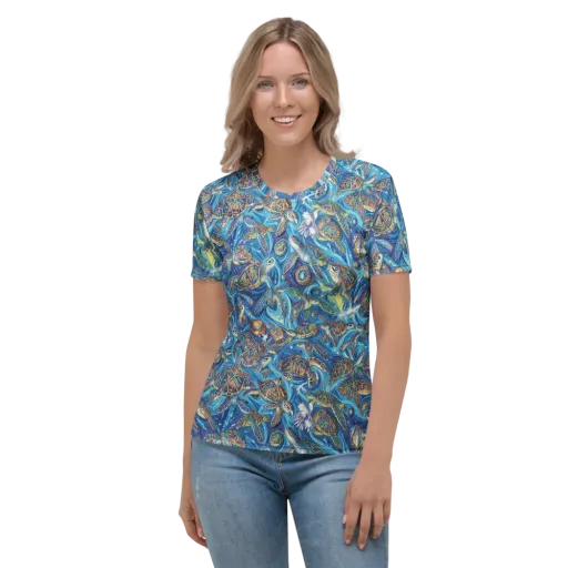 Bluewater Garden on a Women's Crew Neck T-Shirt